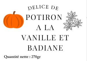 SH - Délice de potiron à la vanille et badiane - Pot de 140g - Bio - Sophie Hamann