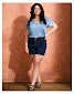 MAH - T-shirt femme col V Alina - Bleuet - Lin - Lemahieu
