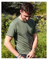 MAH - T-shirt homme col rond Alin - kaki - Lin - Lemahieu