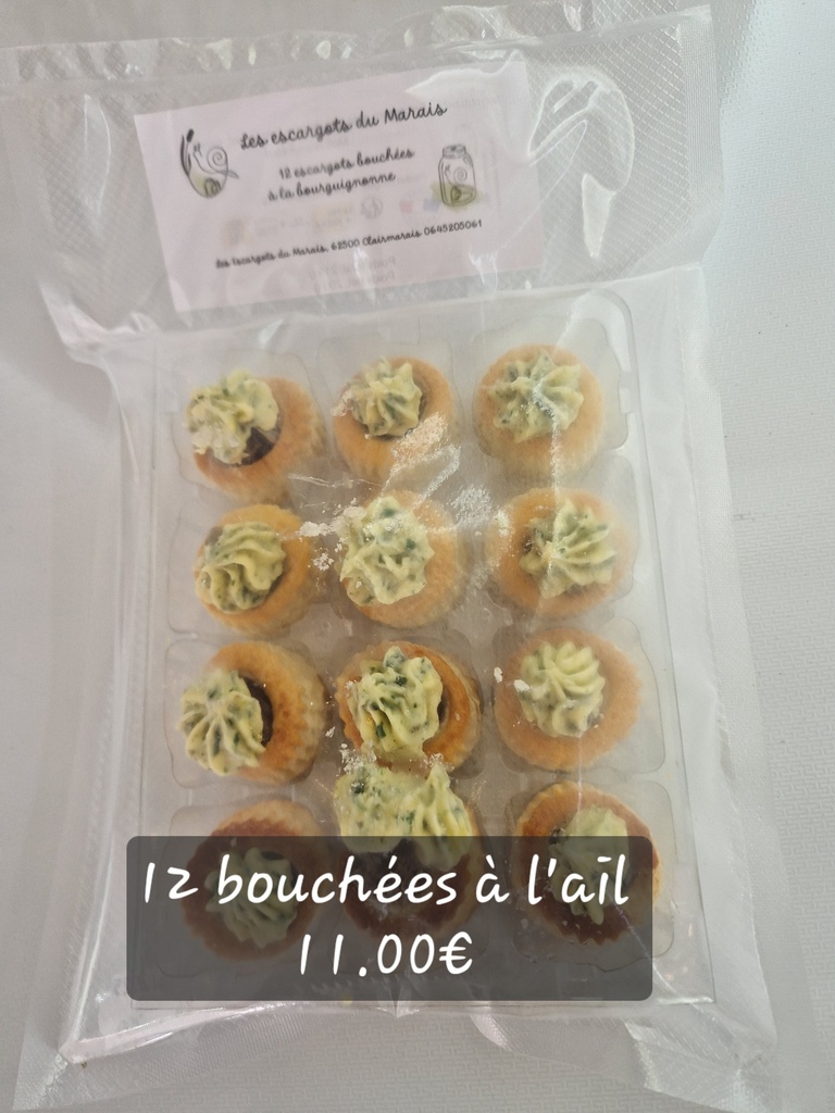 EM - 12 bouchées escargot à l'ail - Les Escargots du Marais