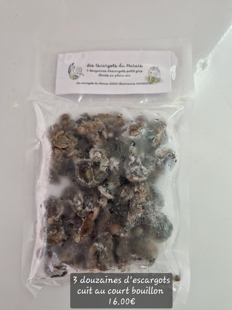 EM - Escargots cuits au bouillon 3x12 - Les Escargots du Marais