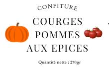 SH - Confiture de courges pomme aux épices - Pot de 270g - Bio - Sophie Hamann - GB