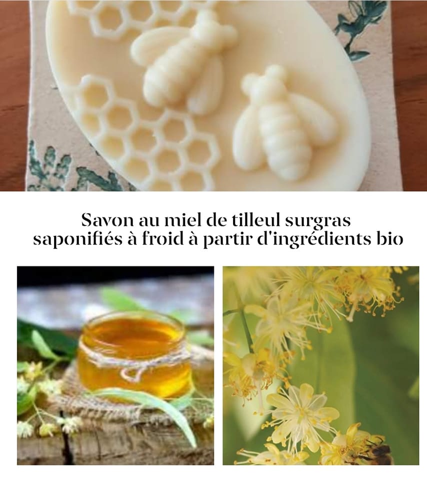 CA - Savon Miel Tilleul - Forme Abeille - 75g - Savonnerie Colibri Audomarois