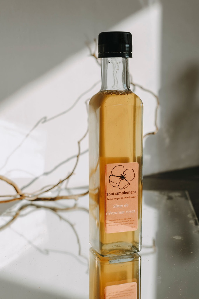 TS - Sirop de géranium rosat - Bio - Bouteille de 25cl - Tout Simplement