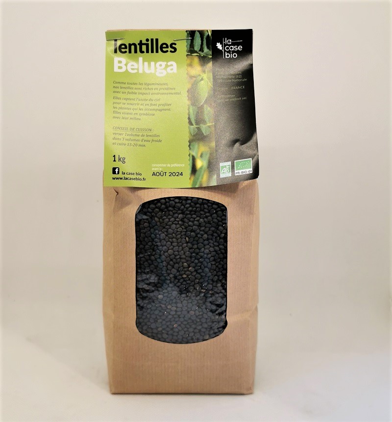 CB - Lentille noire Beluga Bio - Sachet de 1kg - La Case Bio