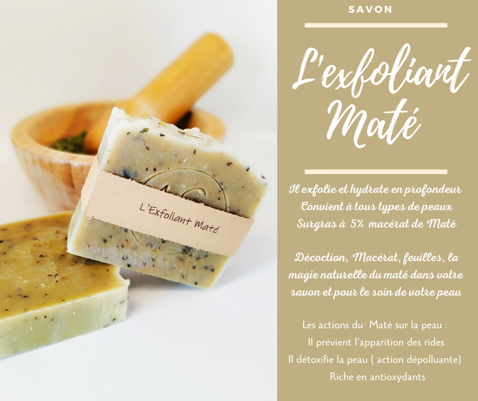 SV - Savon végétal "Exfoliant Maté" - 85g - Mon savon végétal