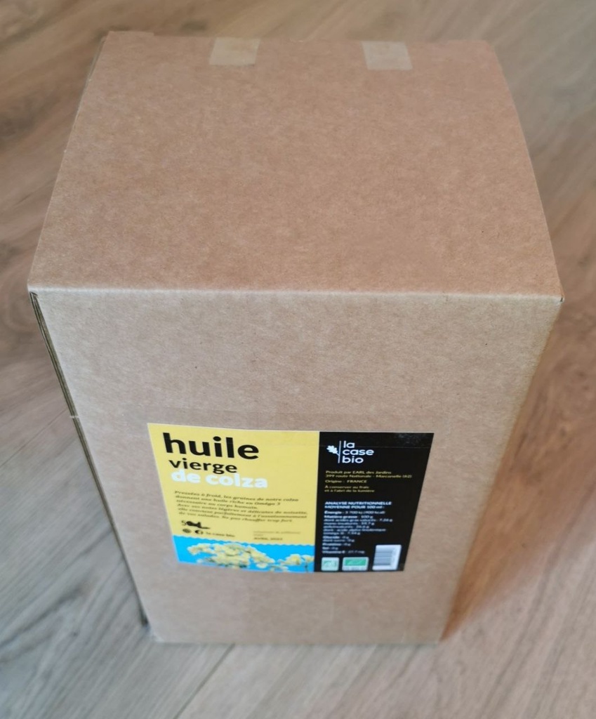 CB - Huile de Colza Bio - Cubi de 5L - La Case Bio