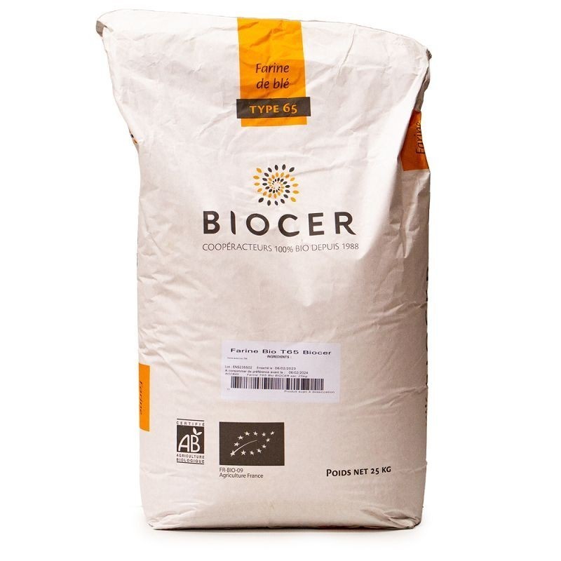 BC - Farine de blé T65 - Sac de 25KG - Bio - Biocer