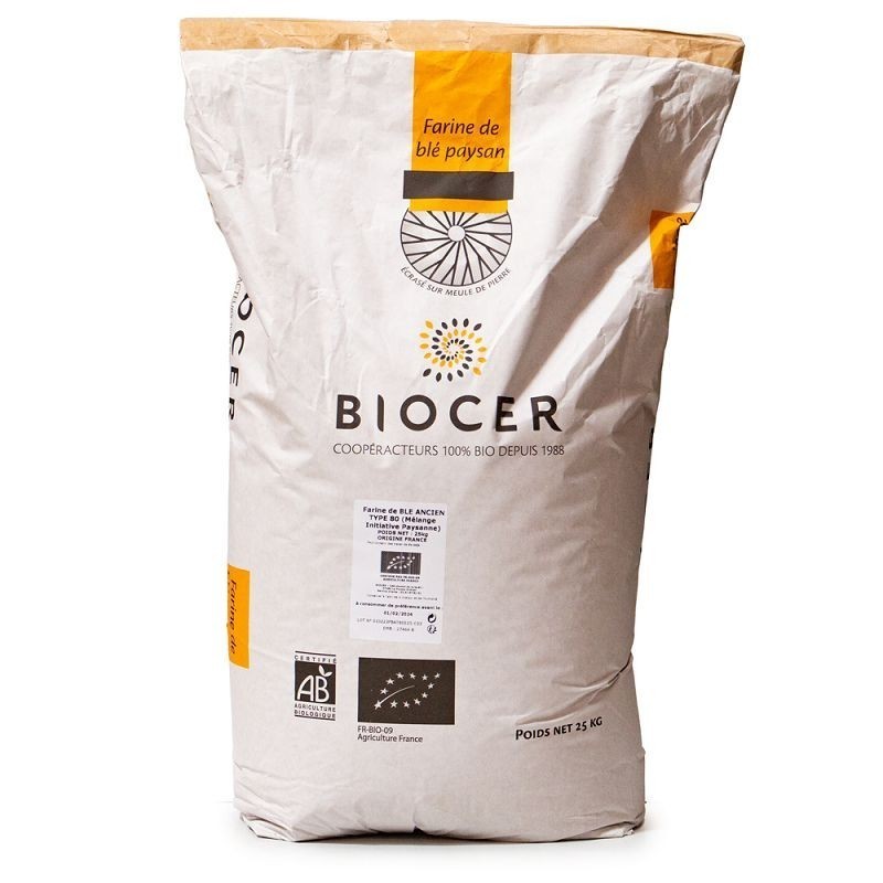 BC - Farine de blé T80 - Sac de 25KG - Bio - Biocer