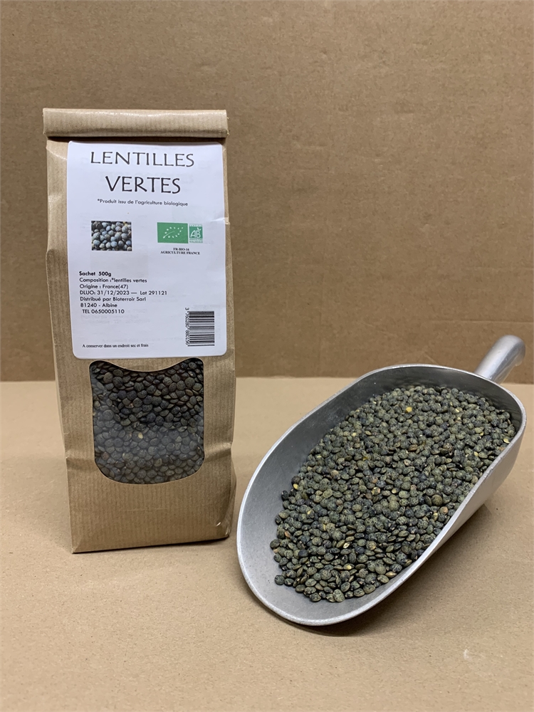 BC - Lentilles vertes - Vrac - 500g - Bio - Biocer