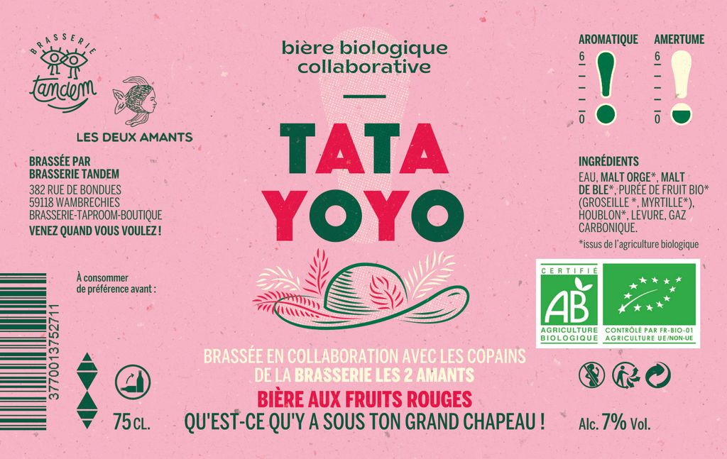 TD - Bière Tata Yoyo - Fruits Rouges - 75cl - Bio - Brasserie Tandem