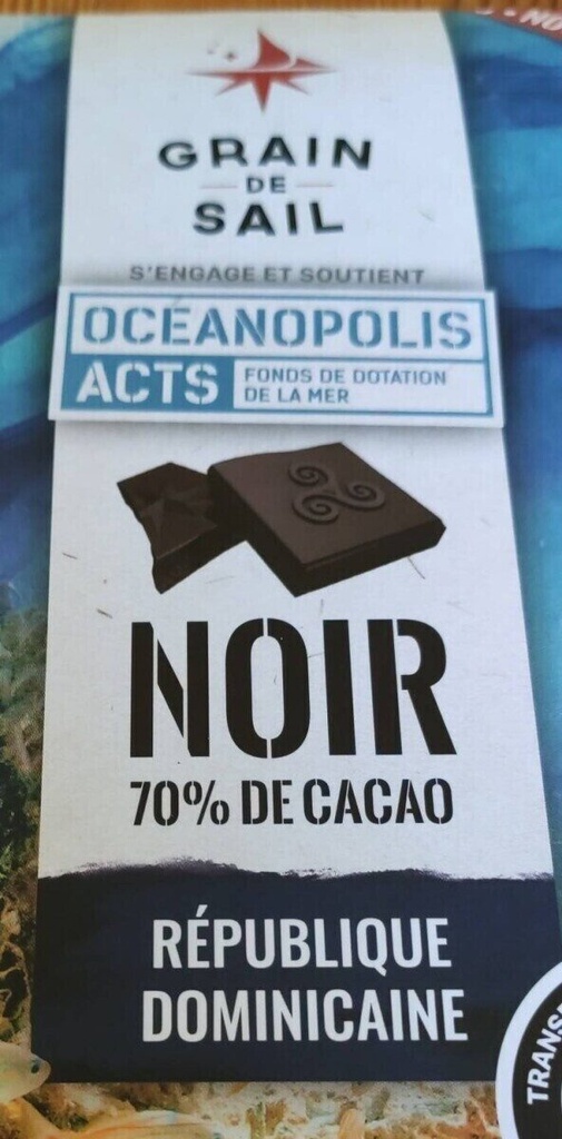 GS - Chocolat Noir 70% Cacao Pur - 100g - Bio - Grain de Sail