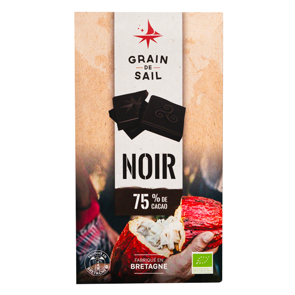 GS - Chocolat Noir 75% Cacao Pur - 100g - Bio - Grain de Sail