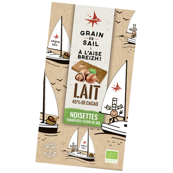 GS - Chocolat Lait 45% Cacao Noisettes - 100g - Bio - Grain de Sail