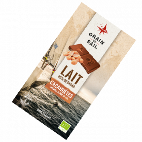 GS - Chocolat Lait 45% Cacao Cacahuètes Caramel Fleur de sel - 100g - Bio - Grain de Sail