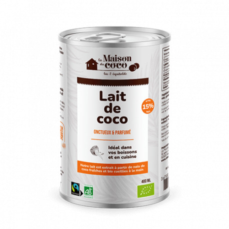 GAB - Lait de Coco 15% MG - Bio - 400ml - La Maison du Coco