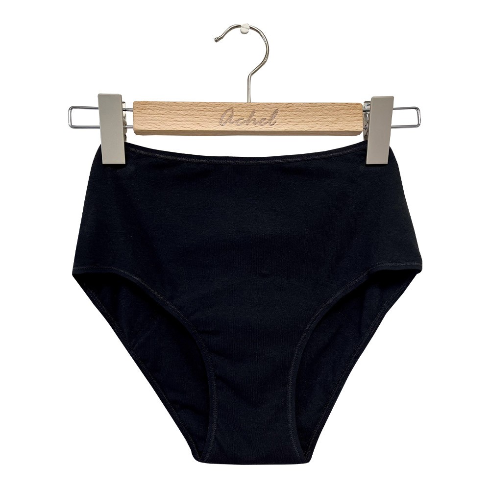 MAH - Culotte menstruelle taille haute - Taille au choix - Noire - Coton Bio - Lemahieu