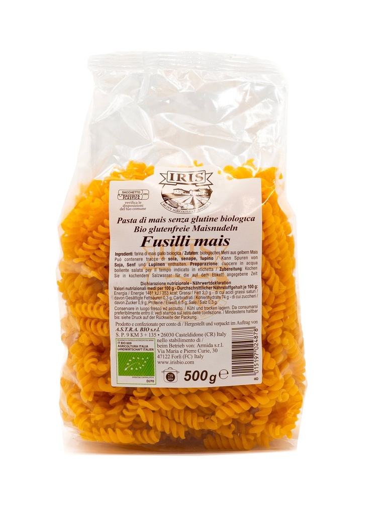 IB - Fusilli de Maïs - SANS Gluten - Bio - 500g - Iris Astra Bio