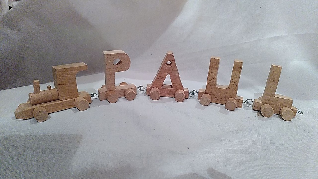AG - Train Lettre Locomotive - Choix possibles - Bois - Atelier Gepetto