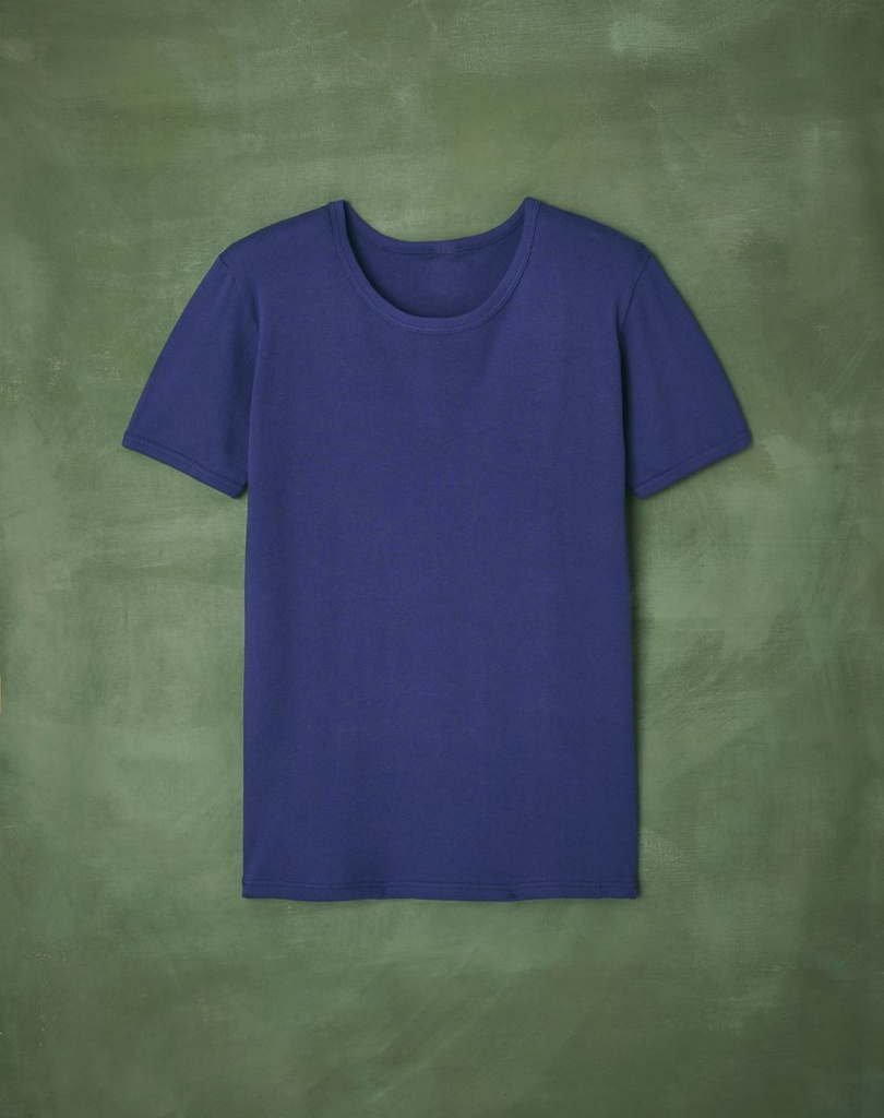 MAH - T-shirt manche courte - Taille au choix - Bleu amiral - Coton Bio - Lemahieu